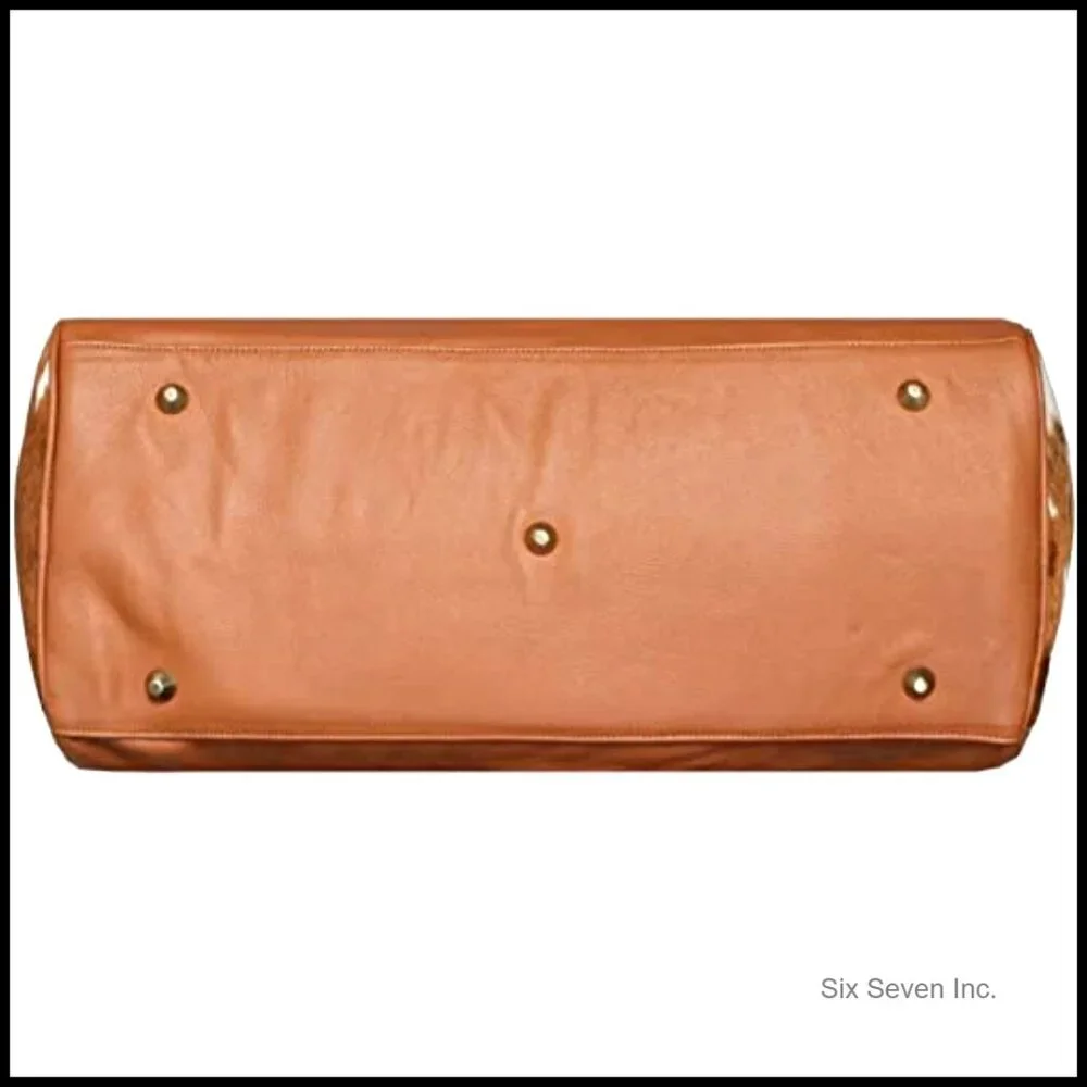 Real Cowhide Leather Duffel Bag Large Travel Sports Gym Bag